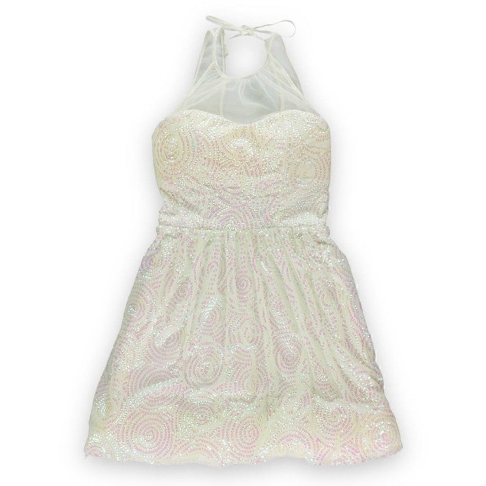 Ruby Rox Womens Sequined Party Pleated Dress